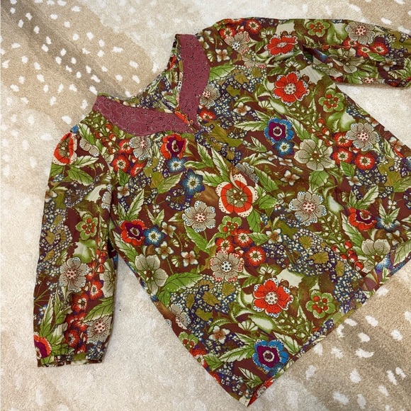 Unbranded multicolor green brown floral lace blouse women’s size XL - Picture 3 of 6